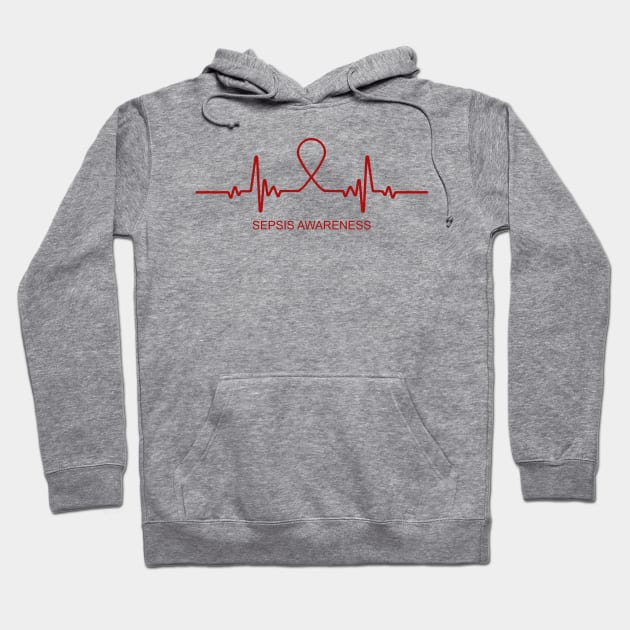 Sepsis Awareness Heartbeat - In This Family We Fight Together Hoodie by BoongMie